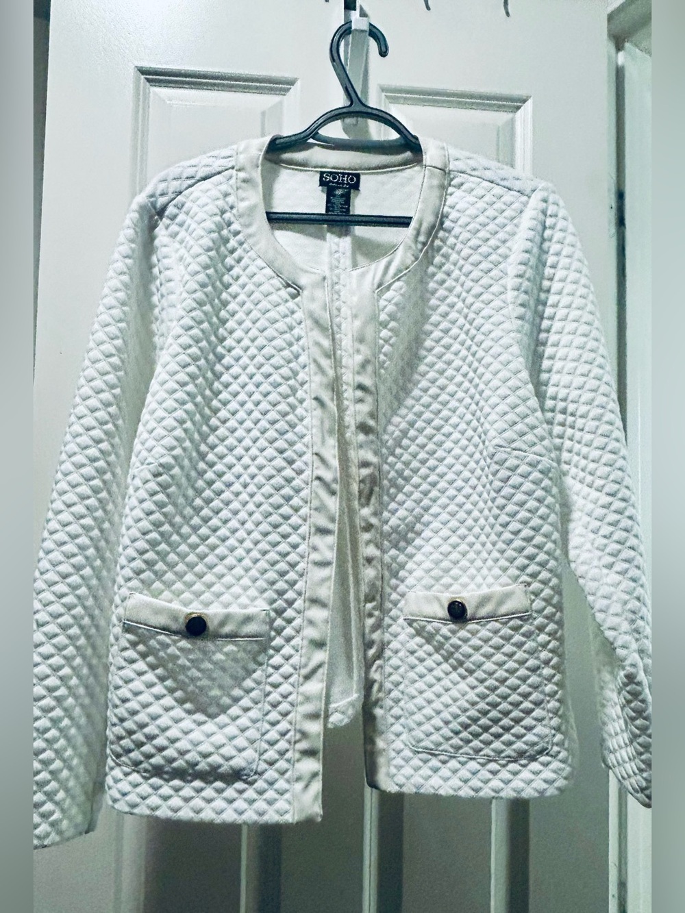 SOHO Quilted White Blazer Jacket Women's size 1X